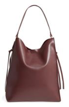 Sole Society Prima Faux Leather Bucket Bag & Zip Pouch - Burgundy