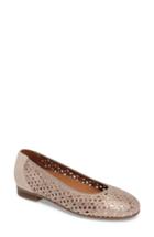 Women's Ara Stephanie Perforated Ballet Flat M - Metallic