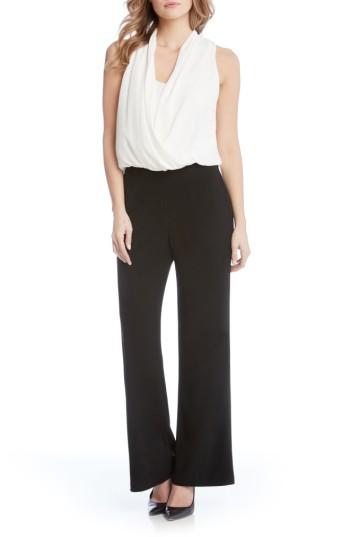Women's Karen Kane Two-tone Jumpsuit - Black