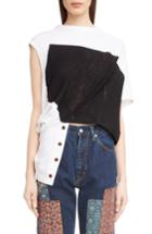 Women's Y's By Yohji Yamamoto Asymmetrical Colorblock Top - White