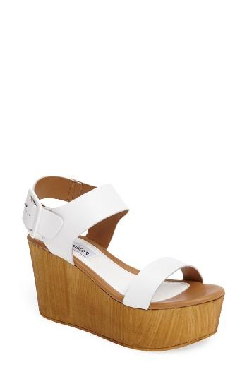Women's Steve Madden Shiloh Platform Wedge Sandal M - White