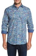 Men's Bugatchi Classic Fit Mosaic Print Sport Shirt, Size - Green