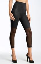 Women's Spanx Power Capri Control Top Footless Pantyhose, Size D - Black