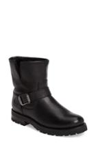 Women's Frye Natalie Genuine Shearling Water Resistant Engineer Boot M - Black