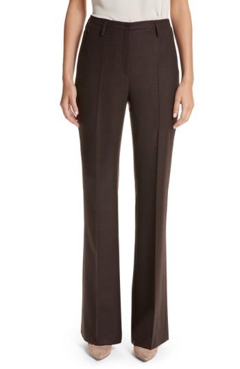 Women's Akris Farrah Stretch Wool Flare Pants - Brown