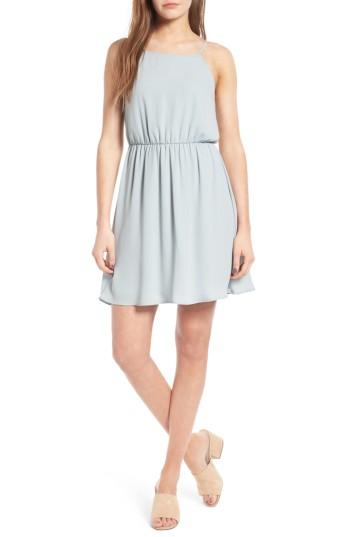 Women's Lush Back Tie Blouson Dress - Green