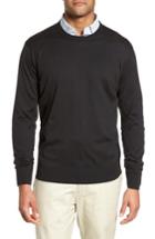 Men's Peter Millar Crown Soft Cotton & Silk Sweater, Size - Black