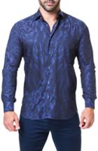 Men's Maceoo Einstein Camouflage Trim Fit Sport Shirt (4xl) - Blue