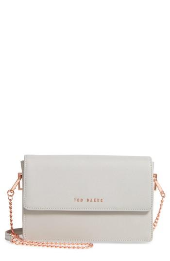 Ted Baker London Heatha Faux Leather Crossbody Bag - Grey