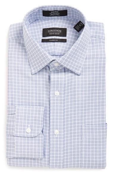 Men's Nordstrom Men's Shop Classic Fit Non-iron Check Dress Shirt .5 33 - Blue