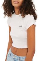 Women's Topshop Babydoll Lettuce Stitch Tee Us (fits Like 0-2) - Pink