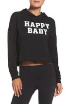 Women's Alo Screenprint French Terry Crop Hoodie - Black