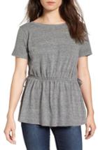 Women's Hinge Side Tie V-back Tee - Grey