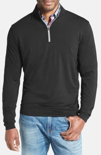 Men's Peter Millar 'perth' Quarter Zip Pullover - Black