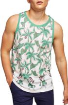 Men's Topman Oversize Hula Palm Print Tank - Ivory