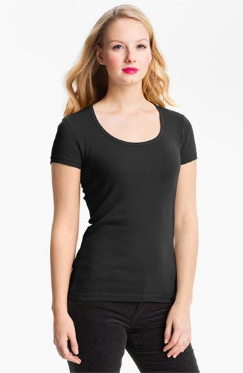 Women's Caslon Short Sleeve Scoop Neck Tee - Black