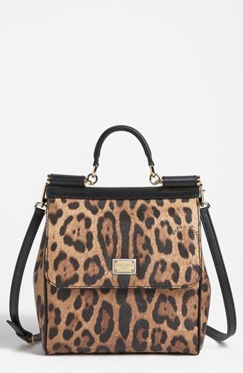 Dolce&gabbana 'miss Sicily - Slim' Leopard Print Crossbody Satchel Leopard