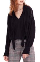 Women's Free People Wishful Moments Tie Neck Top - Black