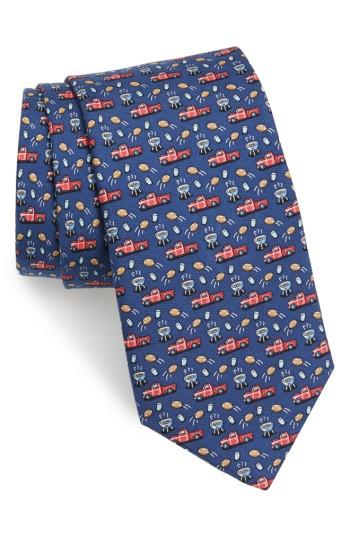 Men's Vineyard Vines Tailgate Silk Tie, Size - Blue