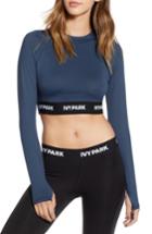 Women's Ivy Park Logo Tape Open Back Crop Top, Size - Blue