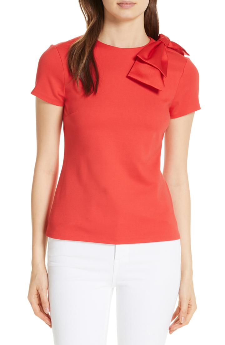 Women's Ted Baker London Sadlie Joyous Bow Shoulder Top - Red