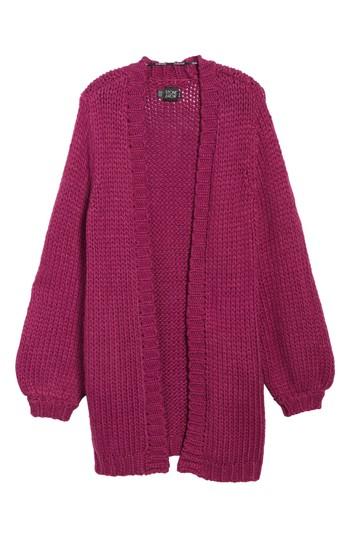 Women's Stone Row Knitastic Long Open Cardigan - Purple