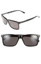 Men's Boss '0704ps' 57mm Polarized Sunglasses - Black/ Dark Ruthen/ Grey