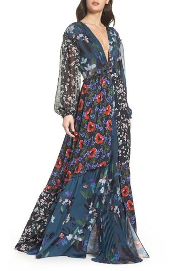 Women's French Connection Celia Mix Floral Maxi Dress - Blue