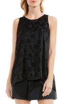Women's Vince Camuto Sheer Dot Clipped Jacquard Blouse, Size - Black