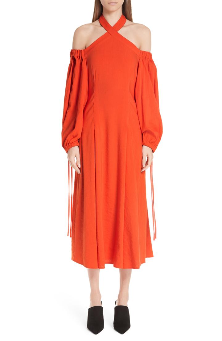 Women's Rejina Pyo Odella Cold Shoulder Dress Us / 10 Uk - Orange