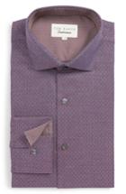 Men's Ted Baker London Nudee Trim Fit Dot Dress Shirt .5 - 32/33 - Red