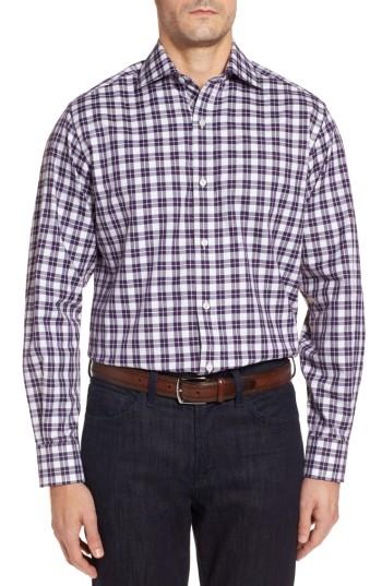 Men's Tailorbyrd Cameron Regular Fit Plaid Sport Shirt - Purple
