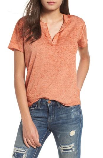 Women's Bp Notch Neck Cotton Blend Tee, Size - Metallic