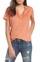 Women's Bp Notch Neck Cotton Blend Tee, Size - Metallic