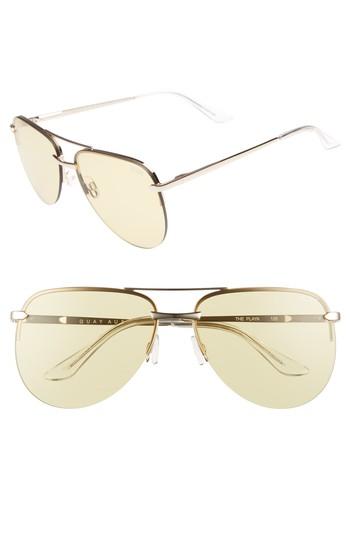Women's Quay Australia The Playa 64mm Aviator Sunglasses - Gold/ Yellow