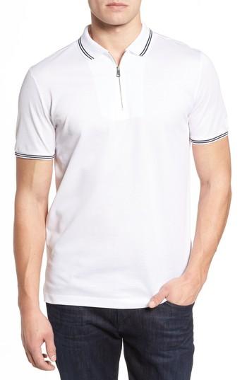 Men's Paul & Shark Zip Polo - White