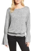 Women's Hinge Brushed Smocked Sweatshirt - Grey