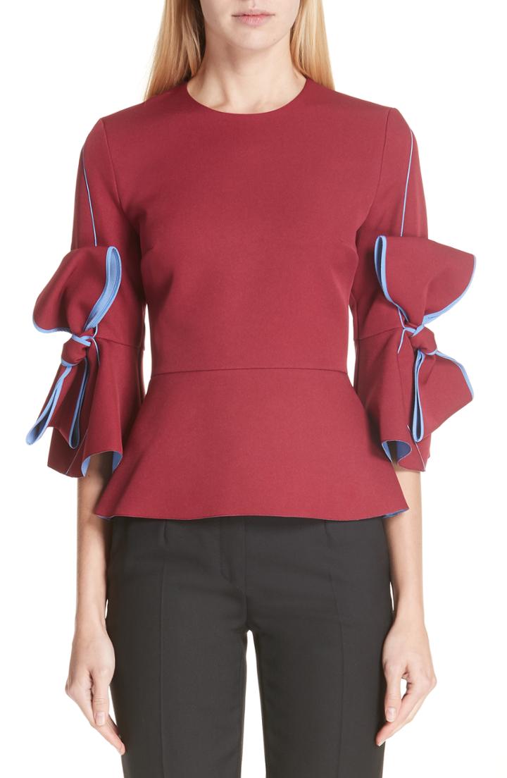 Women's Roksanda Kemi Bow Sleeve Top Us / 10 Uk - Purple