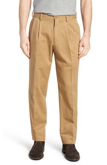 Men's Bills Khakis M2 Classic Fit Pleated Vintage Twill Pants X Unhemmed - Brown