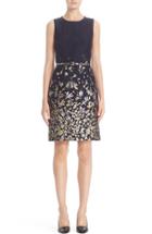 Women's Oscar De La Renta Embroidered Floral Cloque Dress