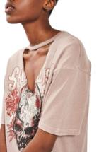 Women's Topshop Skull Choker Tee