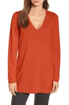 Women's Eileen Fisher V-neck Tunic, Size - Red