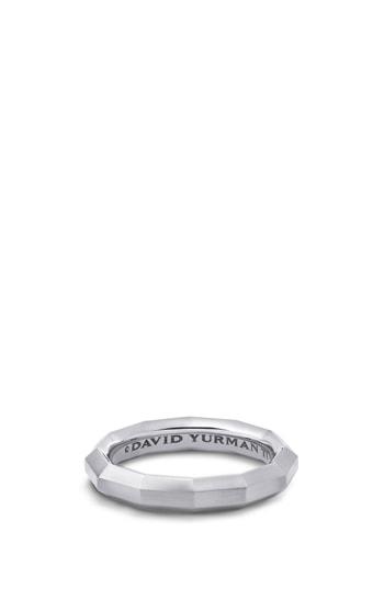 Men's David Yurman Faceted Band Ring In Titanium
