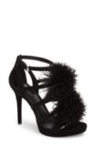 Women's Michael Michael Kors Fara Feather Pom Sandal M - Black