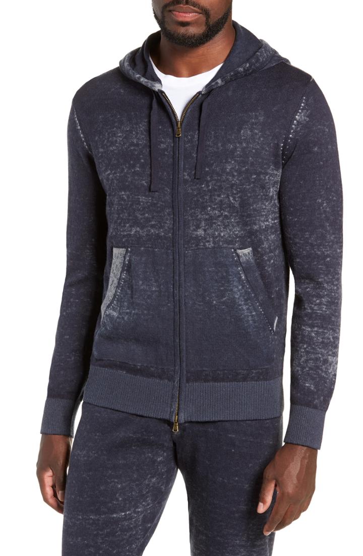 Men's Mills Supply Kruse Rev Print Cash Hooded Zip Sweatshirt - Black