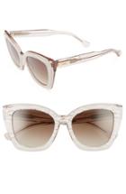 Women's Sonix Lafayette 53mm Gradient Cat Eye Sunglasses - Brown Fade/ Mauve Pearl White