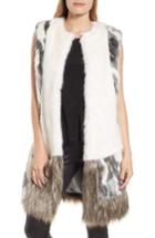 Women's Heurueh Julie Patchwork Faux Fur Vest, Size - White