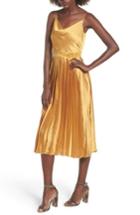 Women's Tularosa Mel Pleated Satin Midi Dress - Yellow