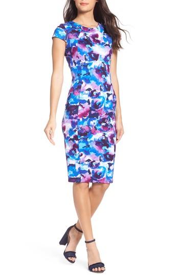 Women's Felicity & Coco Floral Ponte Sheath Dress - Blue