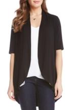 Women's Karen Kane 'sophie' Short Sleeve Jersey Open Front Cardigan - Black